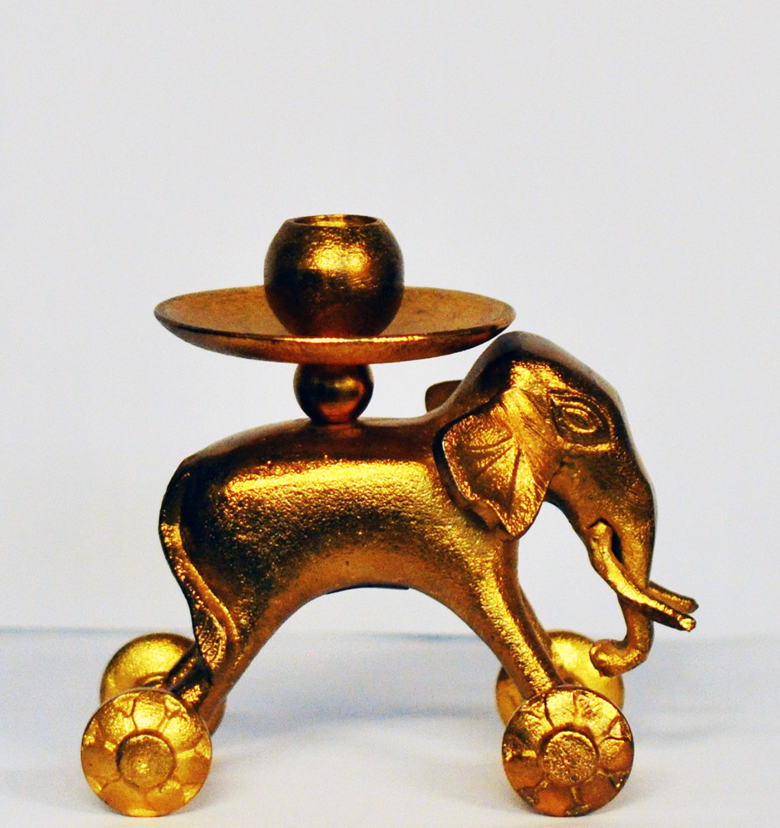 Pols Potten + Candle holder, wheelie elephant gold